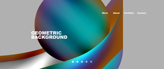 Poster - Geometric background featuring a circle in electric blue and magenta, surrounded by a pattern of transparent materials. Ideal for eyewear logos, with a macro photography focus on graphics and font