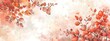 A beautiful autumn watercolor background with red and orange leaves, blurred with soft details in a high resolution style similar to soft watercolors on a white background with pastel.