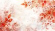 A beautiful autumn watercolor background with red and orange leaves, blurred with soft details in a high resolution style similar to soft watercolors on a white background with pastel.