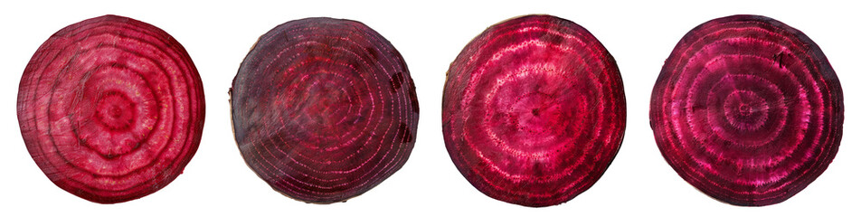 Wall Mural - Round slice of beetroot isolated on transparent background
