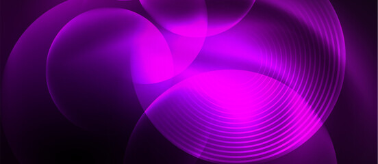 Poster - A colorful swirling pattern of purple hues glowing on a dark background resembling water with shades of violet, pink, magenta, and electric blue, creating a mesmerizing visual effect lighting