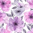 watercolor pastel pink floral pattern On white background.