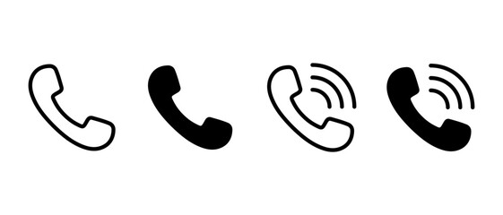 Wall Mural - Telephone communication icon in generic style. Phone, contact us sign symbol