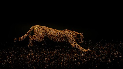 Wall Mural - amazing super slow motion footage of cheetah running
