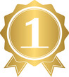 © N2 - Golden top one award, gold top 1 badge sign