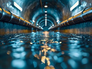 Poster - innovative underground waste disposal system in modern city infrastructure