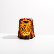 Caneles de bordeaux - traditional French sweet dessert with white table background.