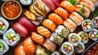 Assorted Sushi Platter with Nigiri and Rolls
