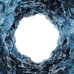 Wall Mural - frame of ice mountain cave with isolated on transparent background - png file, 3d rendering illustra