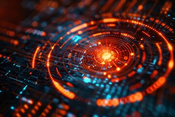 Poster - Creation of an artificial intelligence-enhanced cutting-edge cybersecurity system portrayed through contemporary digital artistic expression