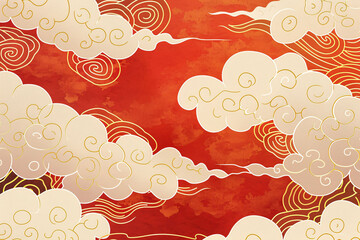 Chinese style traditional auspicious cloud pattern material, national style classical auspicious cloud background