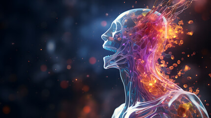 a conceptual image of experiencing heartburn, characterized by discomfort or burning sensation in the chest. The photo illustrates the symptoms of acid reflux and digestive issues