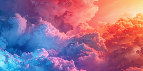 Wall Mural - A colorful sky with clouds of different colors
