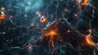 Highdefinition 3d animation of neuronal activity, showcasing synapses and neural connections