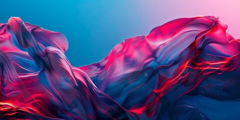Wall Mural - A blue and pink background with a red and blue wave
