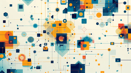 Fototapete - a Digital Ecosystem as a vibrant and interconnected network of devices, services, and users fostering innovation and collaboration. 
