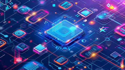 Poster - a Digital Ecosystem as a vibrant and interconnected network of devices, services, and users fostering innovation and collaboration. 