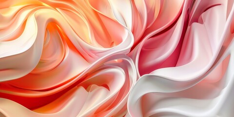Wall Mural - A pink and white fabric with a wave pattern