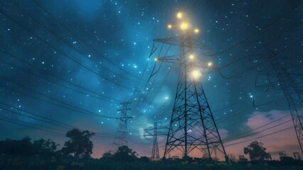Poster - lines at night