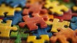 Closeup of a jigsaw puzzle with a missing piece, symbolizing autism awareness and complexity