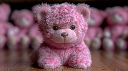 Wall Mural -  cute pink teddy