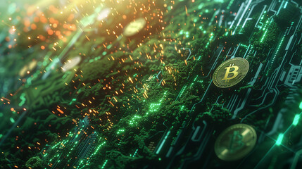 Poster - Digital Currency Adoption as people worldwide embrace cryptocurrencies for transactions and investments, reshaping the financial landscape.