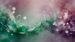 Emerald and Mauve Swirls, Watercolor Paint Abstract Border Frame for Design Layout.