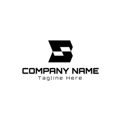 Poster - Initial B S geometric logo template business, minimalist mark icon logo design concept