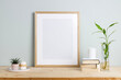 Blank picture frame template on a wall