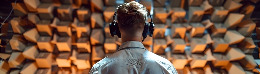 Poster - Acoustics Engineer Perfecting New Soundproofing Material in Anechoic Chamber for Scientific Discoveries