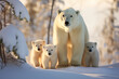 Polar Bear  at outdoors in wildlife. Animal