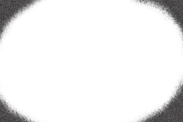 Poster - Halftone dotted vector background. Old grainy overlay with gradient on white backdrop. Vintage noisy frame. Grunge retro graphic border.