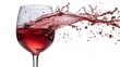 © alphaspirit - Stunning photo of red wine spilling from a glass on a pure white backdrop