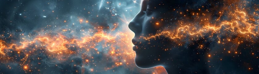 Poster - Visionary Cosmic Explosion of Futuristic Digital Art and Technology