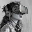 women with VR in background