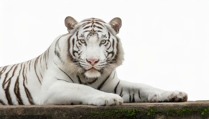 Wall Mural - white tiger isolated on white background, cut out