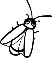 sketch firefly cute bug cartoon