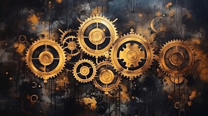 Wall Mural - gears and cogs