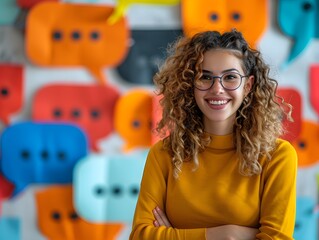 Confident Young Woman Smiling at Community Outreach Program