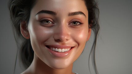 Poster - beautiful woman with natural makeup smiling