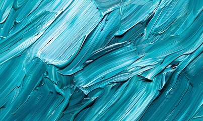 Acrylic paint strokes. Abstract background in turquoise colors, Generative AI 