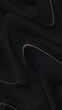 Abstract luxury background with golden wavy curve lines on black background. Gold swirl shine glitter design. Premium gradient banner. Modern dark royal BG. Steel glowing 3d dynamic mesh frame
