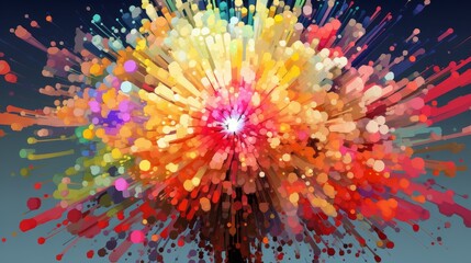 Poster - Vibrant abstract explosion of color