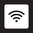 Wi Fi icon vector. Wireless internet logo design. Wifi vector icon illustration in square isolated on black background