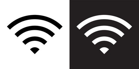 Poster - Wi Fi icon vector. Wireless sign symbol in trendy flat style. Wifi vector icon illustration isolated on white and black background