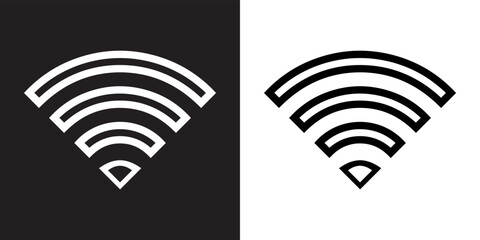 Poster - Wi Fi icon vector. Wireless sign symbol in trendy flat style. Wifi vector icon illustration isolated on black and white background