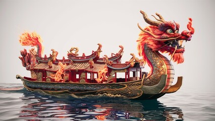 Wall Mural - Chinese Dragon Boat Festival, Dragon boat, Dragon boat race, Dragon Heaa