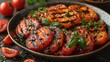 Deliciously roasted tomatoes with fresh herbs