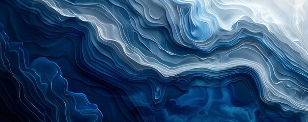 Poster - Shades of blue abstract pattern