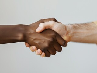Aufkleber - Interracial handshake, friendship and unity, professional business agreement. Diversity and teamwork concept, multiracial partners shaking hands. Closeup, support and cooperation,
